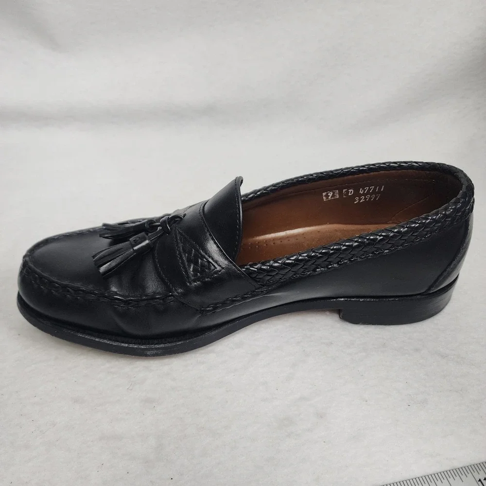 Allen Edmonds Maxfield Mens 9D Loafer Black Leather Tassel Moc Toe Casual Shoes